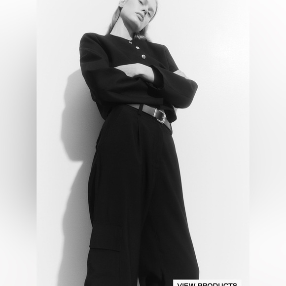 Black wide leg cargo pants - Picture 2 of 9